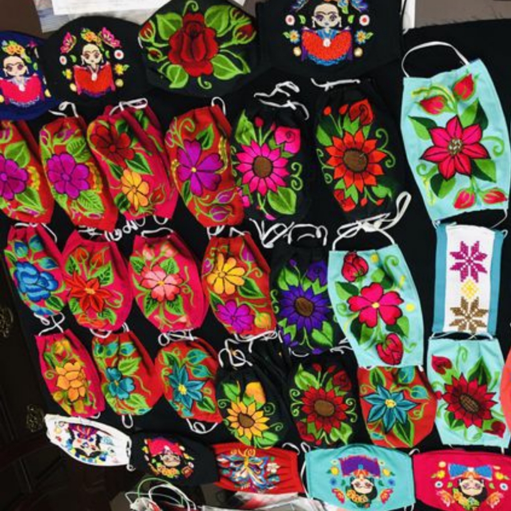 Mexico Floral Cultural Latin Embroidered Face Mask - Picture 5 of 9